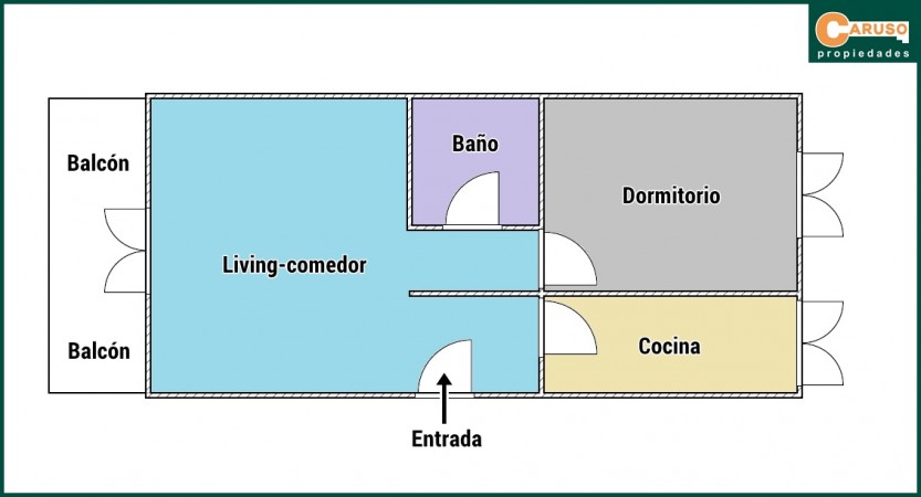 Departamento de 1 dormitorio, Paso del Rey